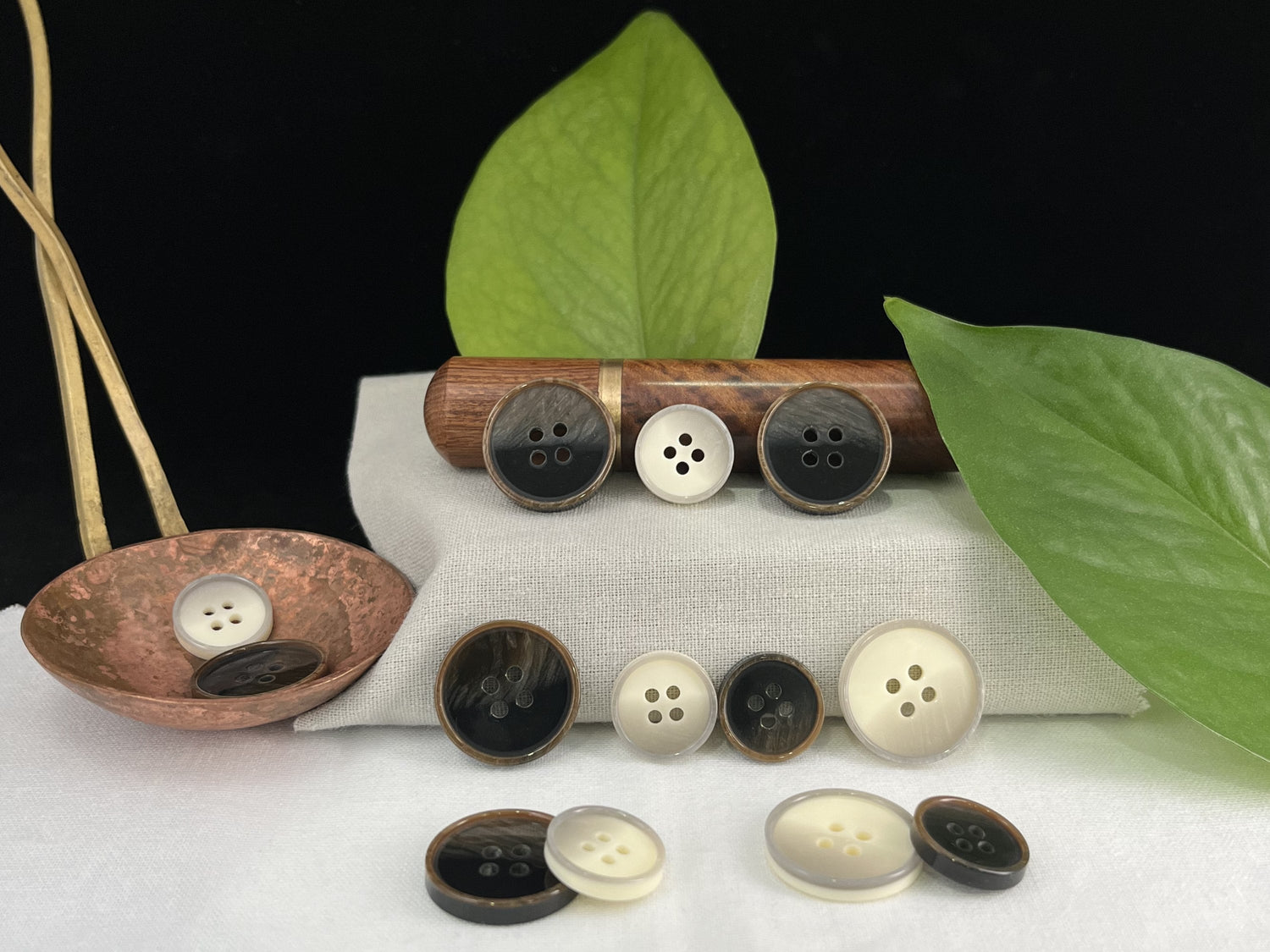 Pearlized Horn Imitation Buttons