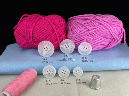 Weiße Horn-Imitat-Harzknöpfe, 15-28mm (24L-44L). 4-Loch zum Annähen für Anzüge, Hosen, Kleider, Mäntel, Jacken & Pullover