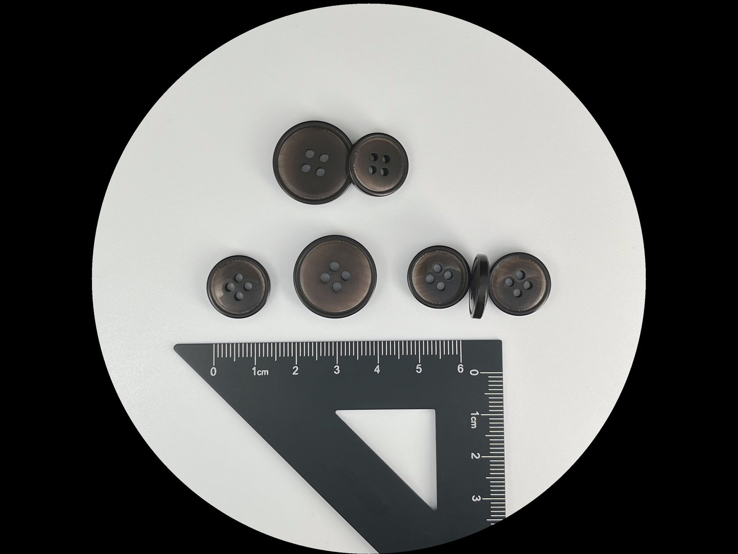 Vintage Dark Brown Corozo Imitation Buttons, 15mm & 20mm (24L & 32L). 4-Hole Sew On for Suits, Pants, Dresses, Coats, Jackets & Sweaters