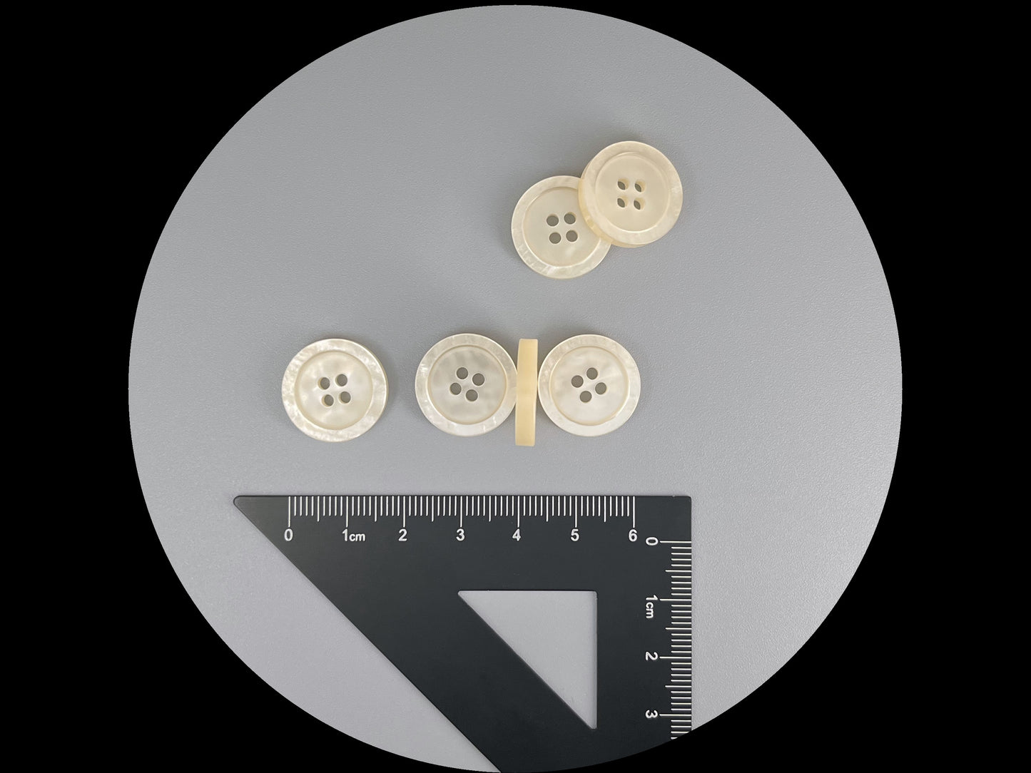Beautiful Off-White Pearl Imitation Buttons, 18mm (28L). Round 4-Hole Sew On for Jackets, Coats, Apparel & Craft Projects