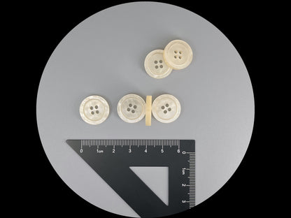 Beautiful Off-White Pearl Imitation Buttons, 18mm (28L). Round 4-Hole Sew On for Jackets, Coats, Apparel & Craft Projects