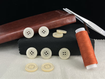 Beautiful Off-White Pearl Imitation Buttons, 18mm (28L). Round 4-Hole Sew On for Jackets, Coats, Apparel & Craft Projects