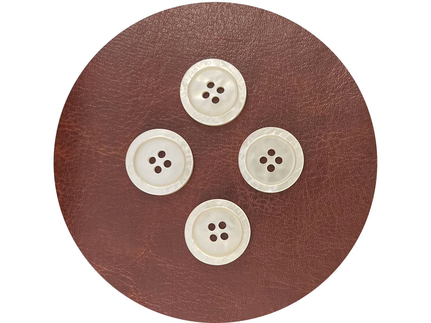 Beautiful Off-White Pearl Imitation Buttons, 18mm (28L). Round 4-Hole Sew On for Jackets, Coats, Apparel & Craft Projects