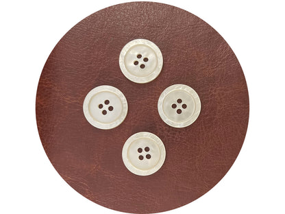 Beautiful Off-White Pearl Imitation Buttons, 18mm (28L). Round 4-Hole Sew On for Jackets, Coats, Apparel & Craft Projects