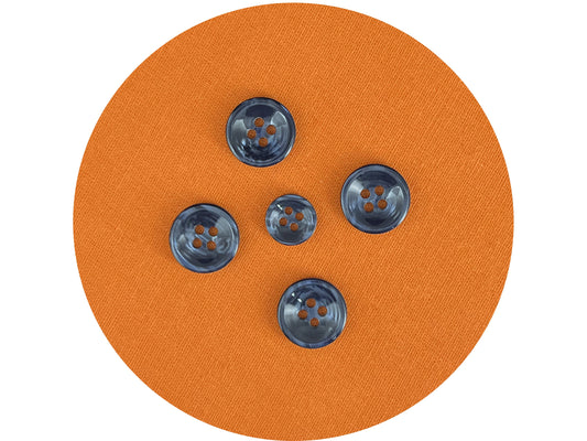 Dark Blue Pearl Imitation Buttons, 11.5mm & 15mm (18L & 24L), Neutral & Dark Tones 4-Hole Sew On for Shirts, Pants, Blouses, Dresses & Craft