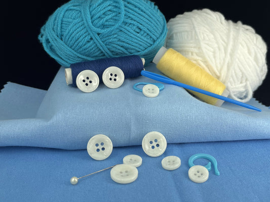 White Pearl Imitation Buttons, 11.5mm & 15mm (18L & 24L), Neutral & Dark Tones 4-Hole Sew On for Shirts, Pants, Blouses, Dresses & Crafts