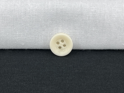 Natural Corozo Imitation Buttons, Recycled Plastic, 12.7mm (20L). Off-White. 4-Hole Sew On for Shirts, Apparel, Sewing, Crafts