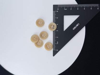 Beige Corozo Imitation Buttons, Recycled Plastic, 12.7mm (20L). 4-Hole Sew On for Shirts, Apparel, Sewing, Crafts