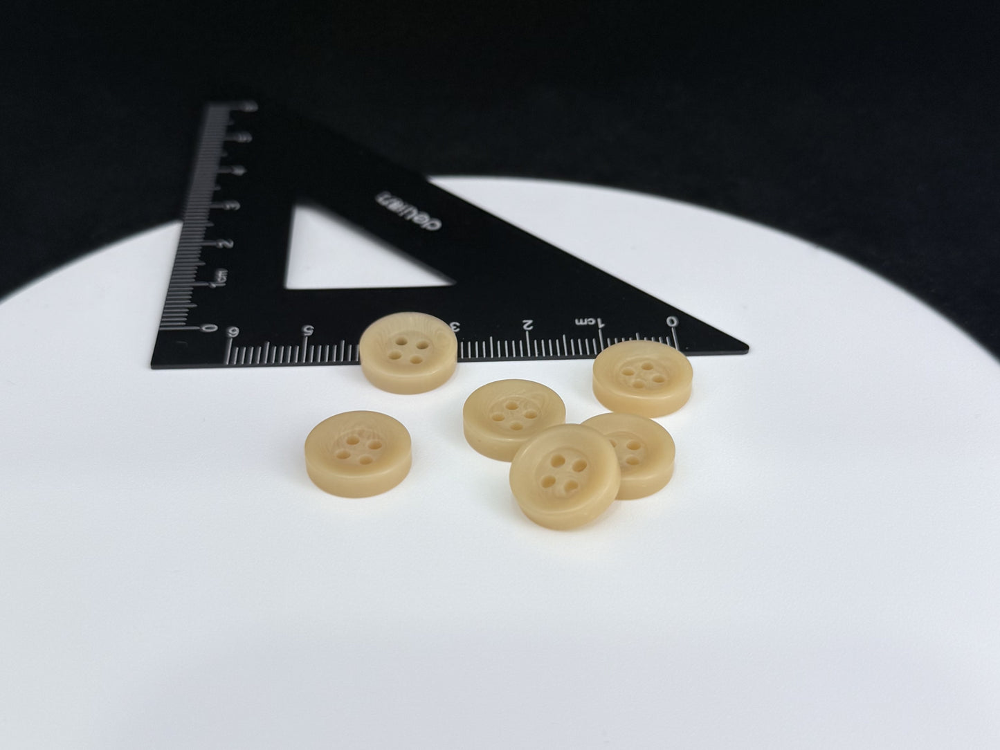 Beige Corozo Imitation Buttons, Recycled Plastic, 12.7mm (20L). 4-Hole Sew On for Shirts, Apparel, Sewing, Crafts