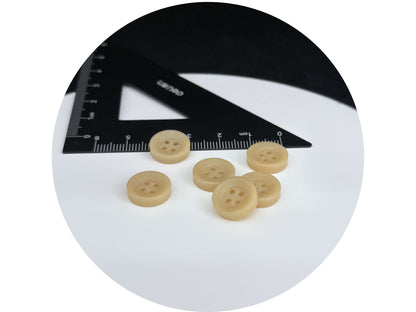 Beige Corozo Imitation Buttons, Recycled Plastic, 12.7mm (20L). 4-Hole Sew On for Shirts, Apparel, Sewing, Crafts