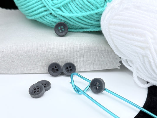 Dark Grey Corozo Imitation Buttons, Recycled Plastic, 12.7mm (20L). 4-Hole Sew On for Shirts, Apparel, Sewing, Crafts