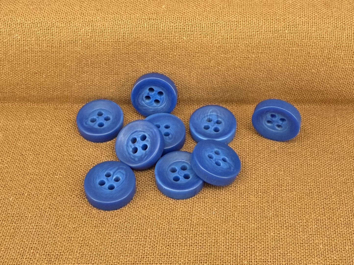 Coblat Blue Corozo Imitation Buttons, Recycled Plastic, 12.7mm (20L). 4-Hole Sew On for Shirts, Apparel, Sewing, Crafts