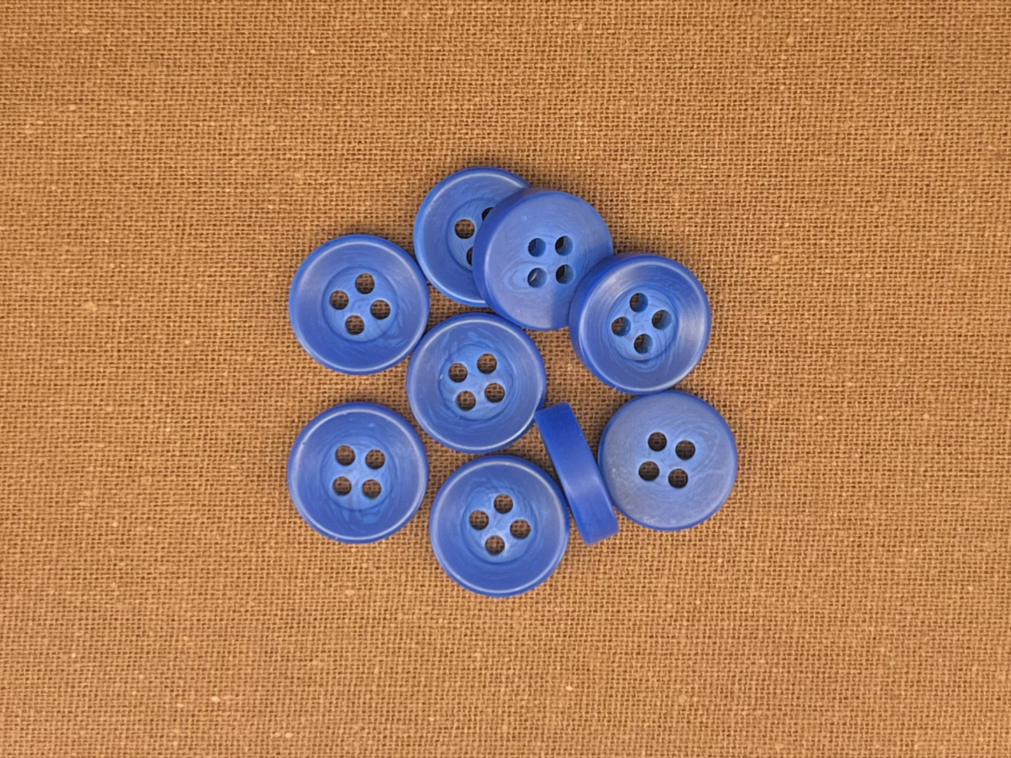 Coblat Blue Corozo Imitation Buttons, Recycled Plastic, 12.7mm (20L). 4-Hole Sew On for Shirts, Apparel, Sewing, Crafts