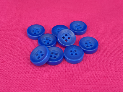 Coblat Blue Corozo Imitation Buttons, Recycled Plastic, 12.7mm (20L). 4-Hole Sew On for Shirts, Apparel, Sewing, Crafts