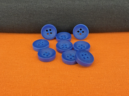 Coblat Blue Corozo Imitation Buttons, Recycled Plastic, 12.7mm (20L). 4-Hole Sew On for Shirts, Apparel, Sewing, Crafts