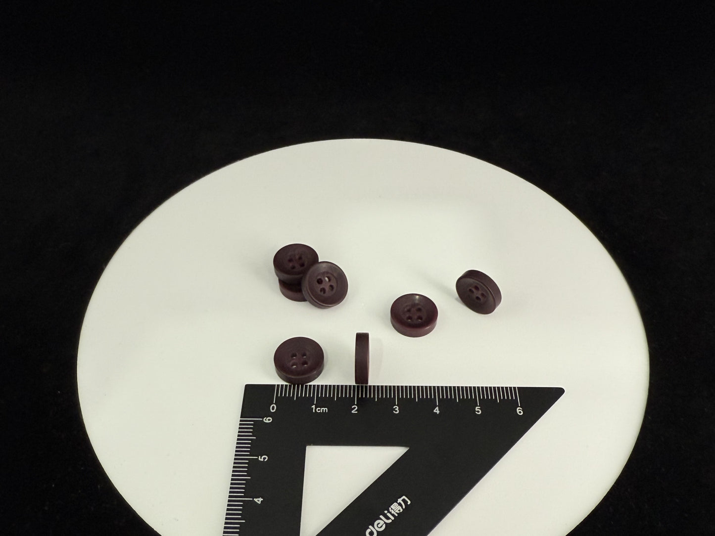 Wine Red Corozo Imitation Buttons, Recycled Plastic, 12.7mm (20L). 4-Hole Sew On for Shirts, Apparel, Sewing, Crafts