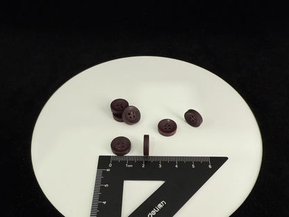 Wine Red Corozo Imitation Buttons, Recycled Plastic, 12.7mm (20L). 4-Hole Sew On for Shirts, Apparel, Sewing, Crafts