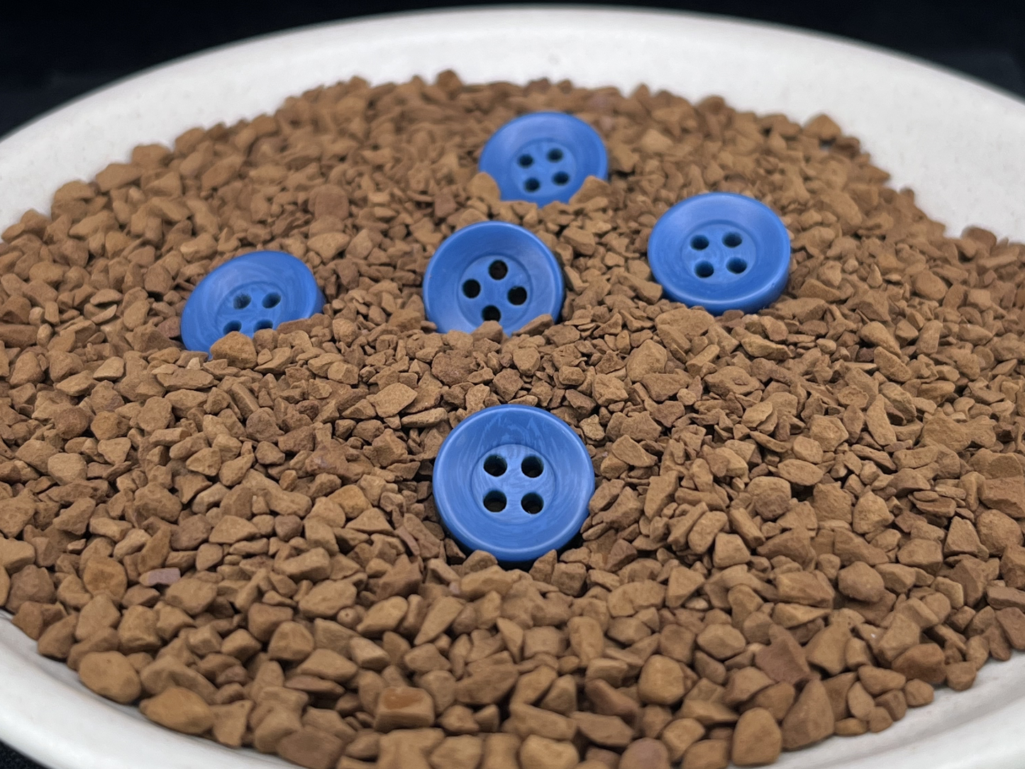 Dusk Blue Corozo Imitation Buttons, Recycled Plastic, 12.7mm (20L). 4-Hole Sew On for Shirts, Apparel, Sewing, Crafts