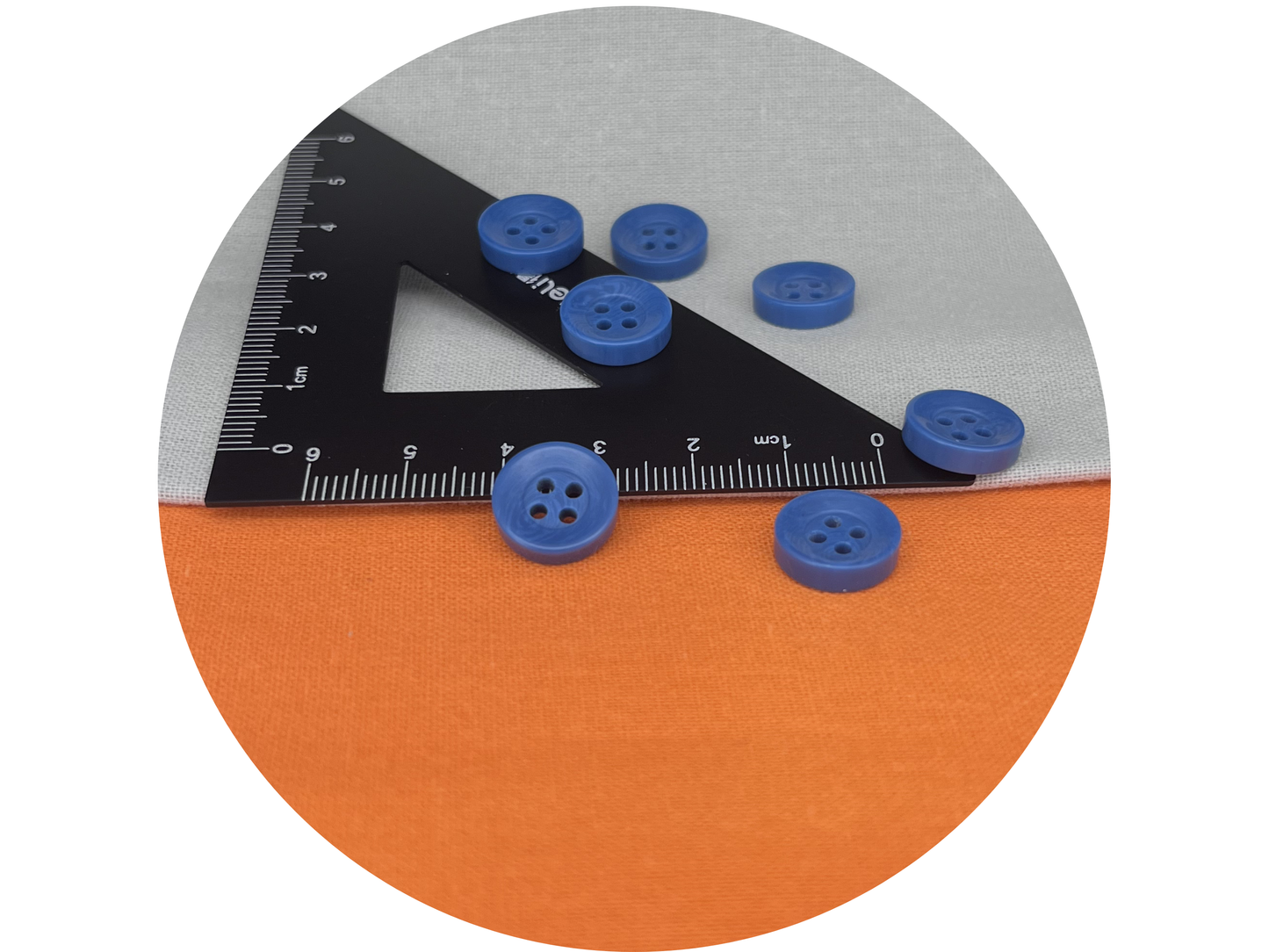Dusk Blue Corozo Imitation Buttons, Recycled Plastic, 12.7mm (20L). 4-Hole Sew On for Shirts, Apparel, Sewing, Crafts