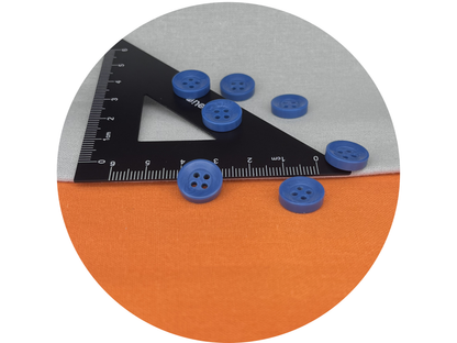 Dusk Blue Corozo Imitation Buttons, Recycled Plastic, 12.7mm (20L). 4-Hole Sew On for Shirts, Apparel, Sewing, Crafts