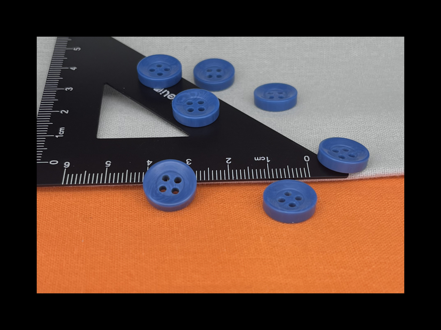 Dusk Blue Corozo Imitation Buttons, Recycled Plastic, 12.7mm (20L). 4-Hole Sew On for Shirts, Apparel, Sewing, Crafts