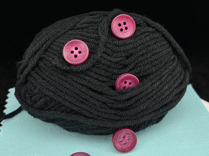 Rasberry Corozo Imitation Buttons, Recycled Plastic, 12.7mm (20L). 4-Hole Sew On for Shirts, Blouses, Kids Clothes, Apparel, Sewing, Crafts