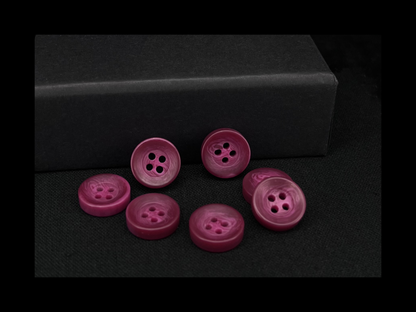 Rasberry Corozo Imitation Buttons, Recycled Plastic, 12.7mm (20L). 4-Hole Sew On for Shirts, Blouses, Kids Clothes, Apparel, Sewing, Crafts