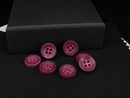 Rasberry Corozo Imitation Buttons, Recycled Plastic, 12.7mm (20L). 4-Hole Sew On for Shirts, Blouses, Kids Clothes, Apparel, Sewing, Crafts