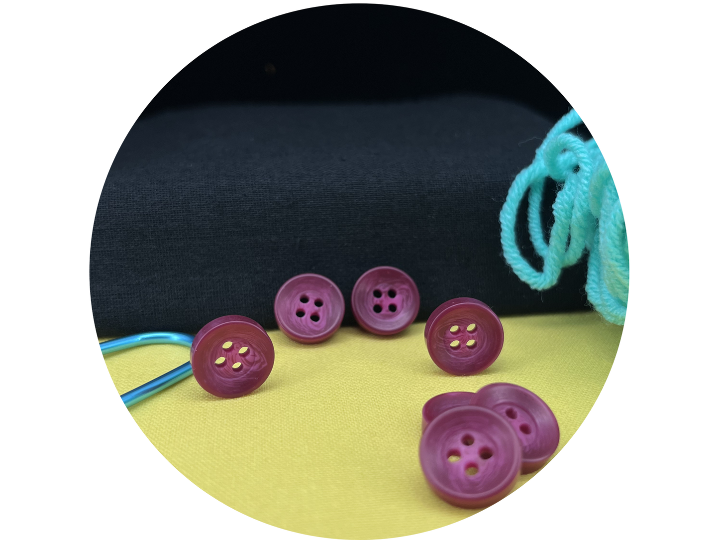 Rasberry Corozo Imitation Buttons, Recycled Plastic, 12.7mm (20L). 4-Hole Sew On for Shirts, Blouses, Kids Clothes, Apparel, Sewing, Crafts