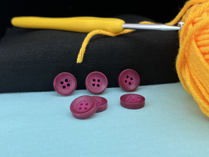 Rasberry Corozo Imitation Buttons, Recycled Plastic, 12.7mm (20L). 4-Hole Sew On for Shirts, Blouses, Kids Clothes, Apparel, Sewing, Crafts
