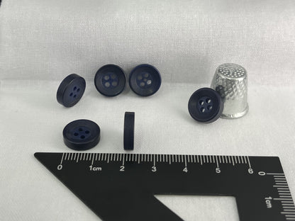 Marineblaue Corozo-Imitatknöpfe, recycelter Kunststoff, 12,7 mm (20L). 4-Loch zum Annähen für Hemden, Blusen, Kinderkleidung, Bekleidung, Nähen, Basteln