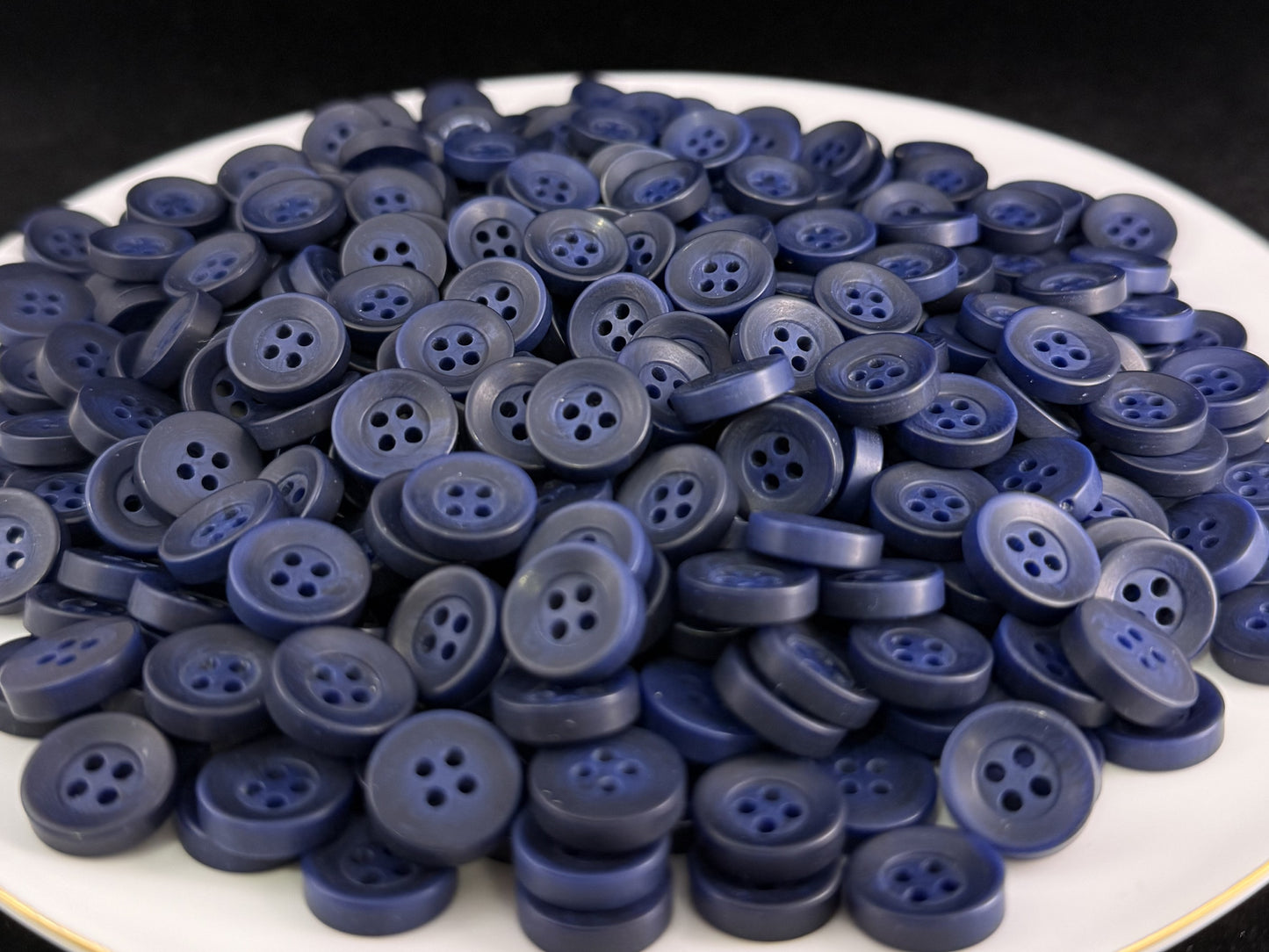 Marineblaue Corozo-Imitatknöpfe, recycelter Kunststoff, 12,7 mm (20L). 4-Loch zum Annähen für Hemden, Blusen, Kinderkleidung, Bekleidung, Nähen, Basteln