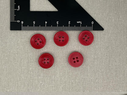 Kirschrote Corozo-Imitat Knöpfe, 12,7mm (20L). 4-Loch zum Annähen für Hemden, Blusen, Kinderkleidung, Bekleidung, Nähen