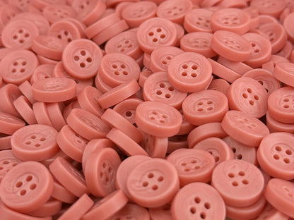 Rostrosa Corozo-Imitat-Knöpfe, recycelter Kunststoff, 12,7mm (20L). Annähknöpfe mit 4 Löchern für Hemden, Blusen, Kinderkleidung, Bekleidung, Nähen, Basteln