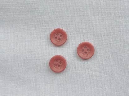 Rostrosa Corozo-Imitat-Knöpfe, recycelter Kunststoff, 12,7mm (20L). Annähknöpfe mit 4 Löchern für Hemden, Blusen, Kinderkleidung, Bekleidung, Nähen, Basteln