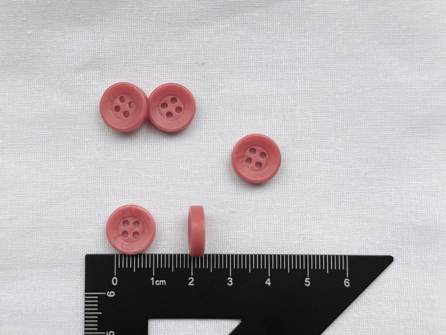 Rostrosa Corozo-Imitat-Knöpfe, recycelter Kunststoff, 12,7mm (20L). Annähknöpfe mit 4 Löchern für Hemden, Blusen, Kinderkleidung, Bekleidung, Nähen, Basteln