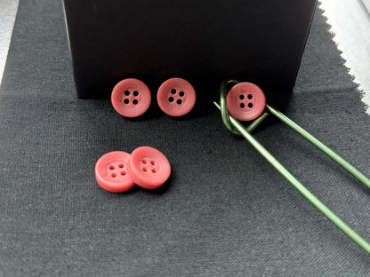 Rostrosa Corozo-Imitat-Knöpfe, recycelter Kunststoff, 12,7mm (20L). Annähknöpfe mit 4 Löchern für Hemden, Blusen, Kinderkleidung, Bekleidung, Nähen, Basteln