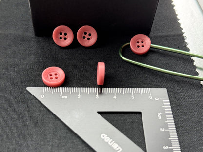 Rostrosa Corozo-Imitat-Knöpfe, recycelter Kunststoff, 12,7mm (20L). Annähknöpfe mit 4 Löchern für Hemden, Blusen, Kinderkleidung, Bekleidung, Nähen, Basteln
