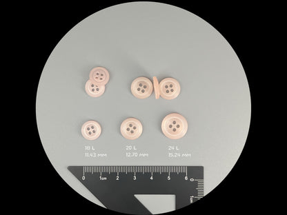 Rosafarbene Perlmutt-Imitat-Knöpfe, recyceltes Plastik, 11,5mm-15mm (18L-24L), 4-Loch zum Annähen für Hemden, Hosen, Blusen, Kleider & Bastelprojekte