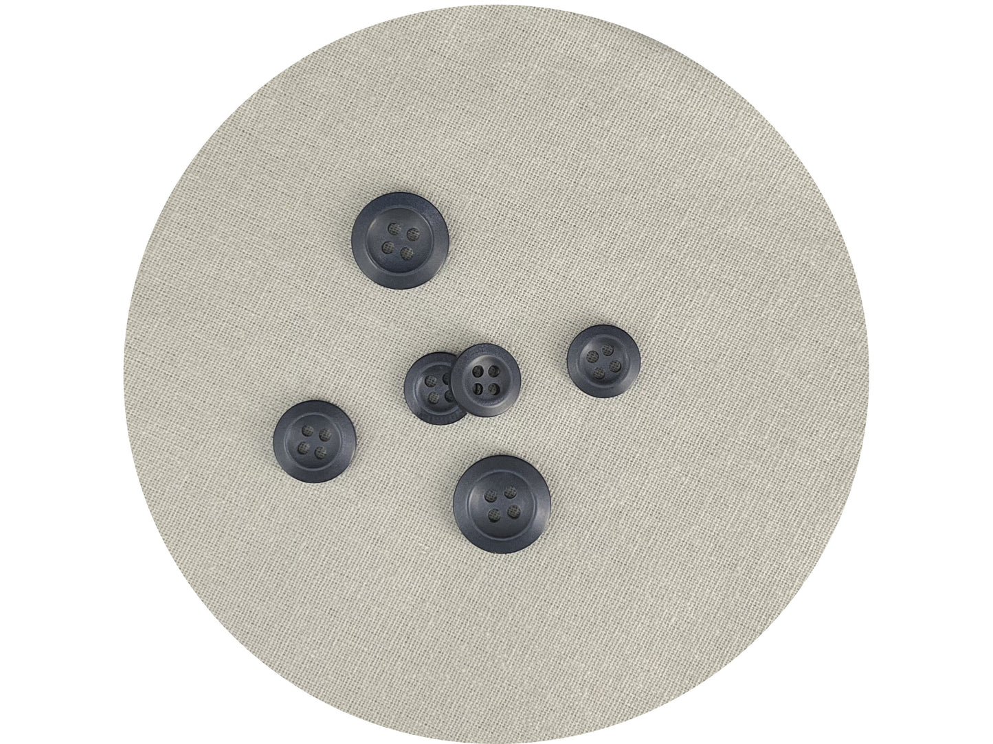 Marineblaue Perlmutt-Imitat-Knöpfe, recycelter Kunststoff, 11.5mm-15mm (18L-24L), 4-Loch zum Annähen für Hemden, Hosen, Blusen, Kleider & Bastelarbeiten