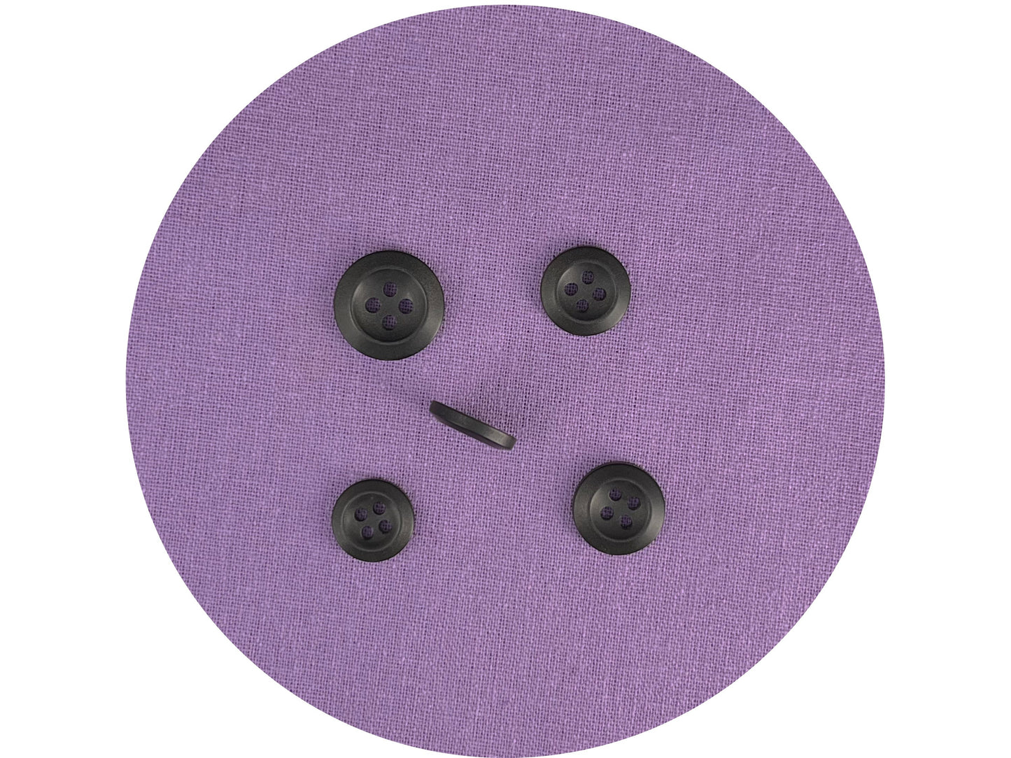 Schwarze Perlmuttimitat-Knöpfe, recycelter Kunststoff, 11,5mm-15mm (18L-24L), 4-Loch zum Annähen für Hemden, Hosen, Blusen, Kleider & Bastelarbeiten