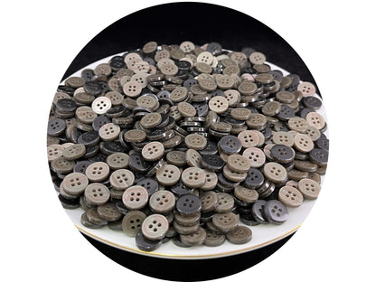 Leichte, neutrale, gerandete Perlimitat-Knöpfe mit schönem Effekt, 9mm-11.5mm (14L-18L). 4-Loch zum Annähen für Hemden, Blusen & Bekleidung