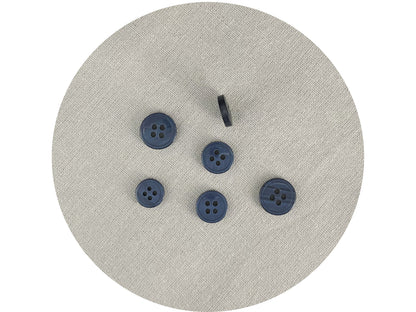 Blaue Knöpfe in Perlimitation mit Rand und schönem Effekt, 9mm-11.5mm (14L-18L). 4-Loch zum Annähen für Hemden, Blusen & Bekleidung