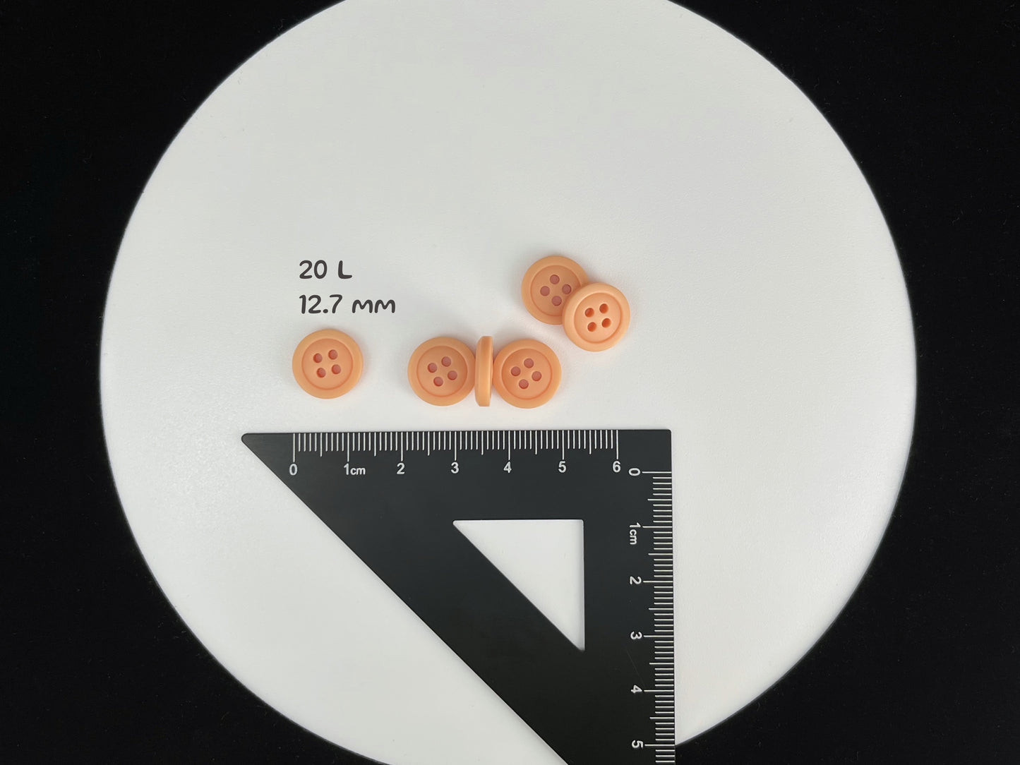 Premium Aprikosenknöpfe, recycelter Kunststoff, 12,7 mm (20L). 4-Loch zum Annähen für Hemden, Hosen, Blusen, Kleider, Röcke, Bekleidung, Kinderkleidung