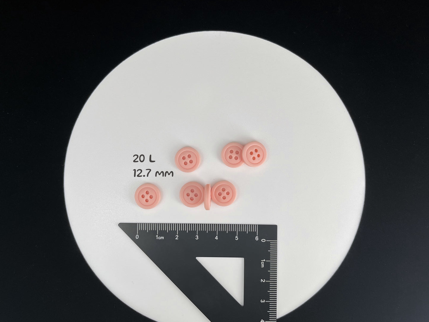 Pastellrosa Knöpfe, recyceltes Plastik, 12,7 mm (20L). 4-Loch-Annähknöpfe für Hemden, Hosen, Blusen, Kleider, Röcke, Bekleidung, Kinderkleidung