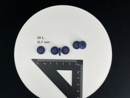 Dunkelblaue Knöpfe, recycelter Kunststoff, 12,7 mm (20L). 4-Loch zum Annähen für Hemden, Hosen, Blusen, Kleider, Röcke, Bekleidung, Kinderkleidung
