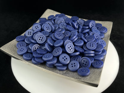 Dunkelblaue Knöpfe, recycelter Kunststoff, 12,7 mm (20L). 4-Loch zum Annähen für Hemden, Hosen, Blusen, Kleider, Röcke, Bekleidung, Kinderkleidung