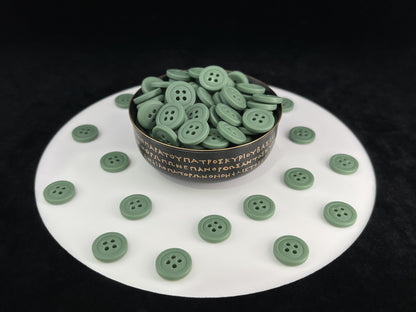 Premium grüne Knöpfe, recycelter Kunststoff, 12,7 mm (20L). 4-Loch Annähknöpfe für Hemden, Hosen, Blusen, Kleider, Röcke, Bekleidung, Kinderkleidung
