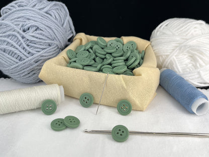 Premium grüne Knöpfe, recycelter Kunststoff, 12,7 mm (20L). 4-Loch Annähknöpfe für Hemden, Hosen, Blusen, Kleider, Röcke, Bekleidung, Kinderkleidung