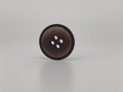 Vintage Dark Brown Corozo Imitation Buttons, 15mm & 20mm (24L & 32L). 4-Hole Sew On for Suits, Pants, Dresses, Coats, Jackets & Sweaters